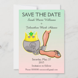 Invitación Magnética Graciosa bola y cadena salva la fecha