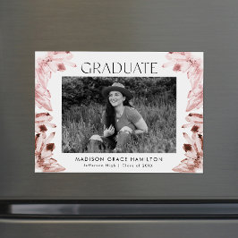 Invitación Magnética Graduación de fotos de cristales de cuarzo Rosa de