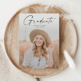 Invitación Magnética Graduación de fotos de graduados de escritura mode