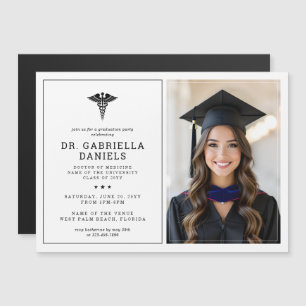 Invitación Magnética Graduación de médico recién graduado en facultad d
