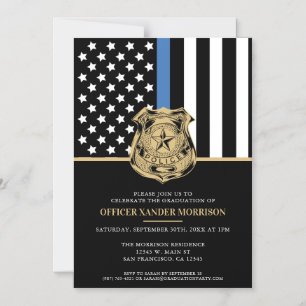 Invitación Magnética Graduación de Oficial de Policía en Aplicación de