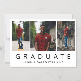 Invitación Magnética Graduación de tipo Minimalista de collage de fotos