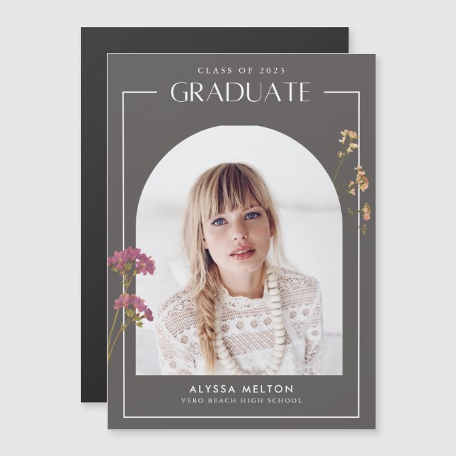 Invitación Magnética Graduación en la escuela secundaria de Chica de fl (Anverso/Reverso)