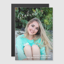 Invitación Magnética Graduación moderna y sencilla de fotografía elegan
