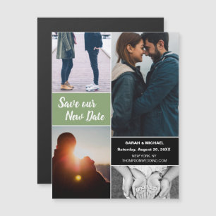 Invitación Magnética Green Save our New Date Boda Photo