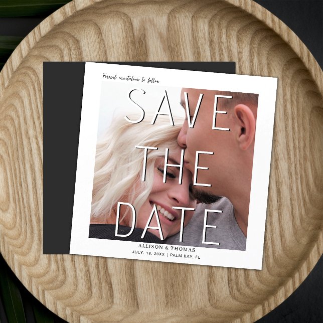 Invitación Magnética Guardar como Mínimo El Boda De Fotos De Fecha (Magnetic invites stick to any metal, ensuring guests remember your special day with ease.)