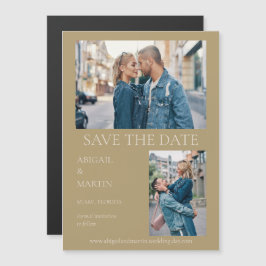 Invitación Magnética Guardar fecha de boda moderna dorada Foto Guardar 