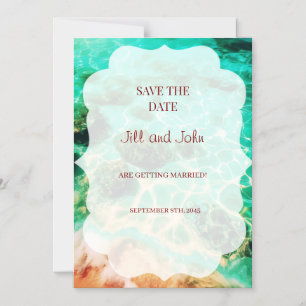 Invitación Magnética Guardar la fecha Bodas de playa con agua del océan