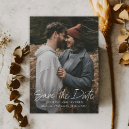 Invitación Magnética Guardar la fecha de boda con foto con letra modern