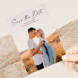 Invitación Magnética Guardar la fecha de boda con foto de guión moderno