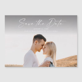 Invitación Magnética Guardar la fecha de boda con foto y letra moderna