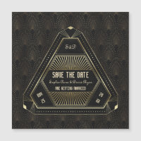 Guardar la fecha de boda estilo Great Gatsby dorad