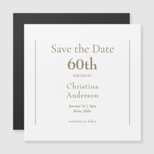 Invitación Magnética Guardar la fecha del 60 cumpleaños