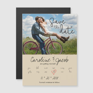 Invitación Magnética Guardar la fecha, foto Personalizado, guión modern