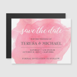 Invitación Magnética Guardar la fecha, guión boda rosa