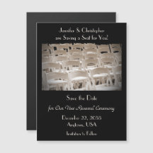 Guardar la fecha Sepia Vow Renewal Chairs Magnet