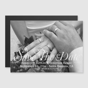 Invitación Magnética Guardar la plantilla de fotos de fecha Boda person