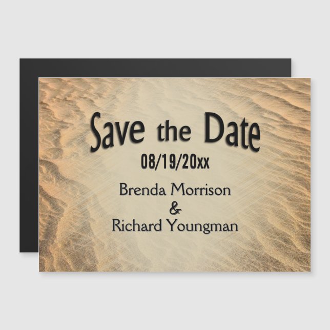 Invitación Magnética Guardar la playa de fechas (Anverso/Reverso)