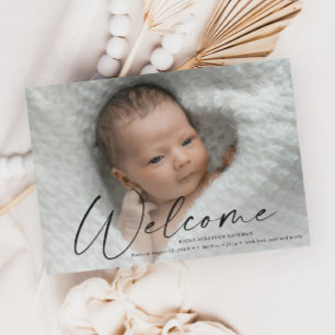 Invitación Magnética Guión Bienvenida Bebé Foto Anuncio de Nacimiento