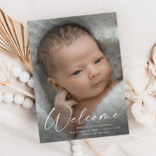 Invitación Magnética Guión Bienvenida Bebé Foto Anuncio de Nacimiento