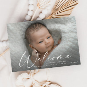 Invitación Magnética Guión Bienvenida Bebé Foto Anuncio de Nacimiento
