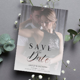 Invitación Magnética Guion de Foto de Boda de Transparencia en Vellum M