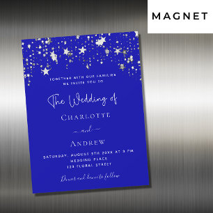Invitación Magnética Guión de las estrellas reales azules de la plata b