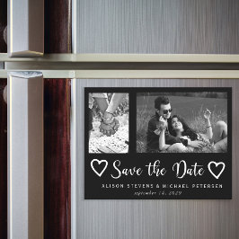 Invitación Magnética Guión de moda simple moderno boda foto guardar fec