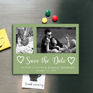 Invitación Magnética Guión de moda simple moderno boda foto guardar fec