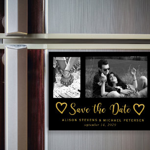Invitación Magnética Guión de moda simple moderno boda foto guardar fec