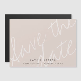 Invitación Magnética Guión minimalista Guión rosado Beige Guión Guardar