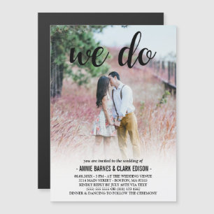 Invitación Magnética Hacemos Boda de fotografías de guiones negros