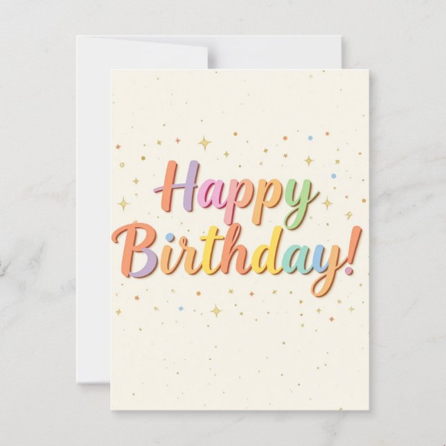 Invitación Magnética Happy Birthday Invitation Card  (Anverso)