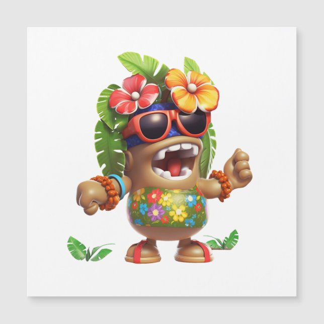 Invitación Magnética Hawaiin Shirt Guy (Anverso)