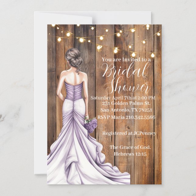 Invitación Magnética Hebrews 12:15 Graceful Bridal Shower Invitation (Anverso)