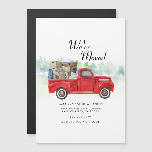 Invitación Magnética Hemos movido el cambio de dirección de la Invitaci (Anverso/Reverso)