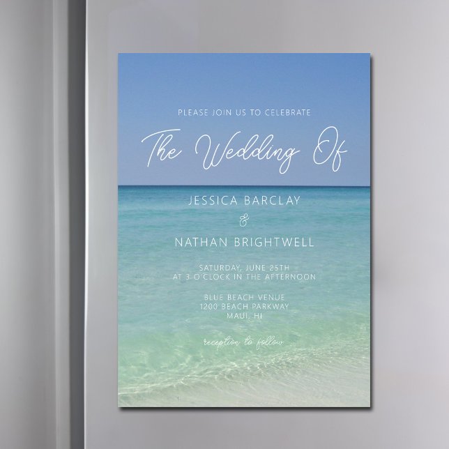 Invitación Magnética Hermosa fotografía de playa Boda marítimo (Subido por el creador)