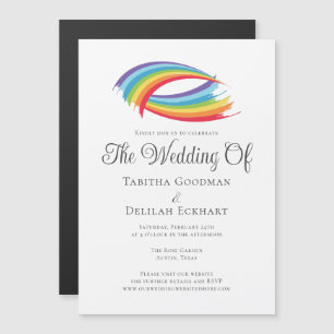 Invitación Magnética Hermoso arcoiris Resumen Boda LGBTQ