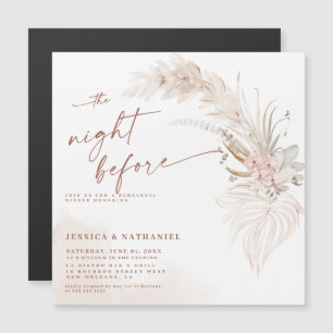 Invitación Magnética Hierba de Pampas Boho Floral La Noche Antes