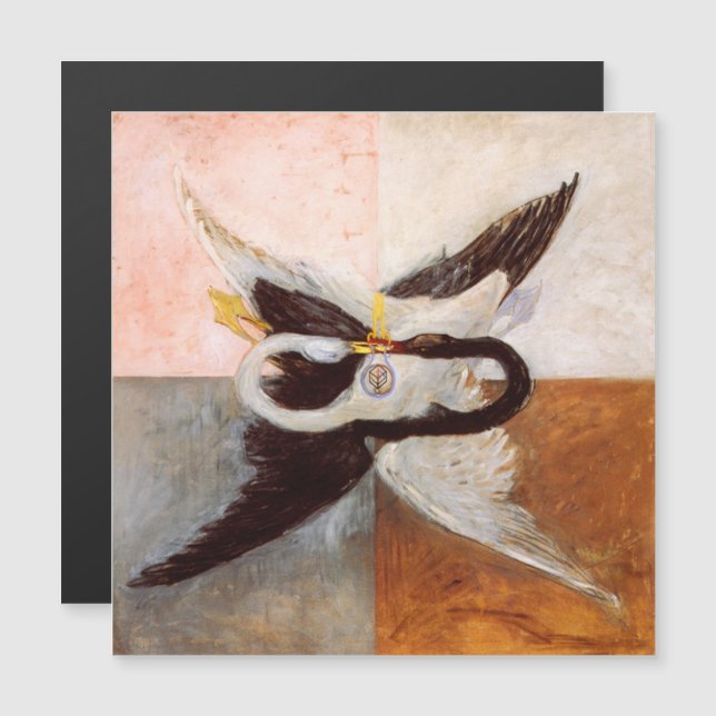 Invitación Magnética Hilma Af Klint, El Cisne No. 24, Arte Resumen (Anverso/Reverso)