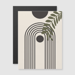 Invitación Magnética Hoja de Palma de Arcoíris Sol, Arte Geométrico Abs