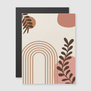 Invitación Magnética Hoja de Palma de Arcoíris Sol, Arte Geométrico Abs
