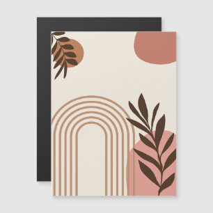 Invitación Magnética Hoja de Palma de Arcoíris Sol, Arte Geométrico Abs