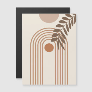Invitación Magnética Hoja de Palma de Arcoíris Sol, Arte Geométrico Abs