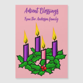Invitación Magnética Holly Advent Wreath