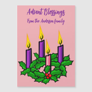 Invitación Magnética Holly Advent Wreath