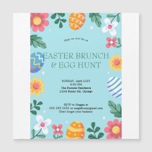 Invitación Magnética Hop sobre el brunch de Pascua Huevo cacerán Bunny 