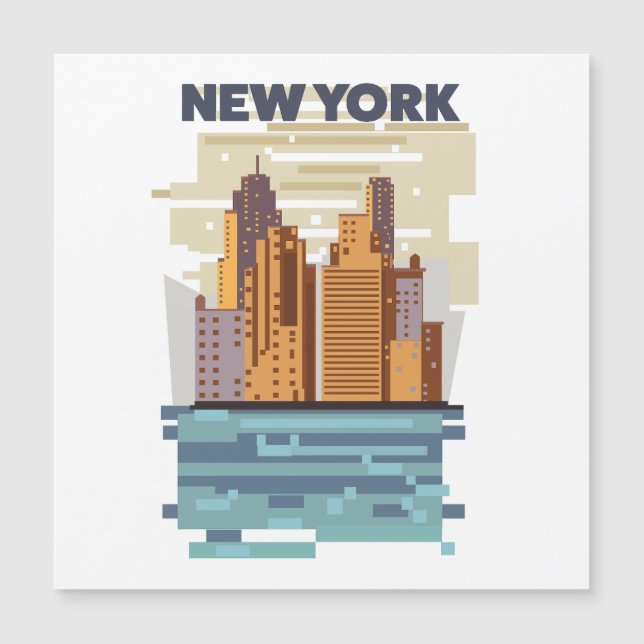 Invitación Magnética Horizonte urbano de la ciudad de Nueva York (Anverso)