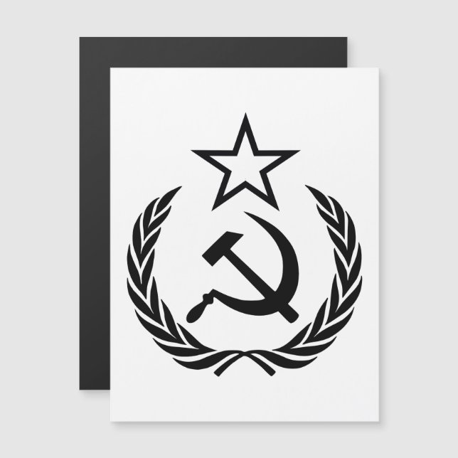Invitación Magnética Hoz y Martillo, URSS, CCCP, Comunismo (Anverso/Reverso)