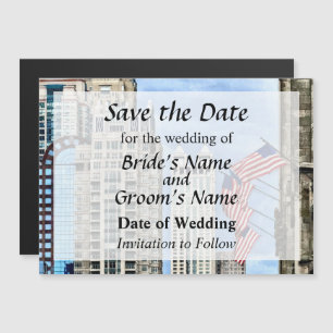 Invitación Magnética IL - Banderas a lo largo de la avenida Michigan Ch